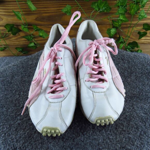 PUMA Women's VTG 80's Speed Game Cat Turf Sneaker Pink Leather 8.5 Medium Used - Picture 2 of 7
